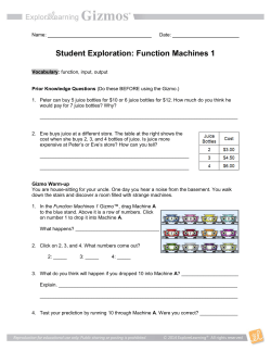 Function Machines 1 (Functions and Tables)