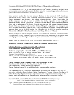 University of Michigan SYMPHONY BAND: Winter `17