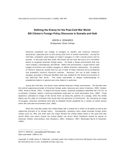 Defining the Enemy for the Post-Cold War World: Bill Clinton`s