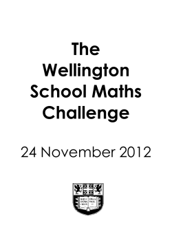 WSMC 2012 - Wellington School