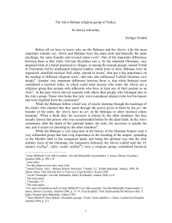 1 The Alevi-Bektaşi religious group of Turkey. Its history and today