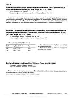 Erratum: Pressure melting of ice [J. Chem. Phys. 80, 438 (1984)]