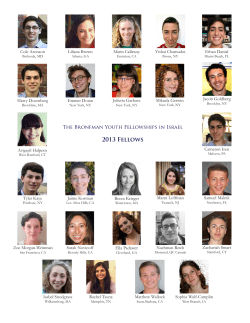 2013 Fellows - Bronfman Fellowships