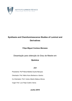 Synthesis and Chemiluminescence Studies of