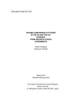 Income-comparison Attitudes in the US and the