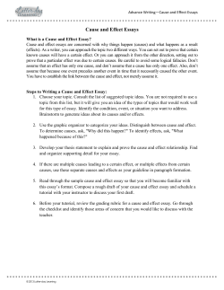 Cause and Effect Essays