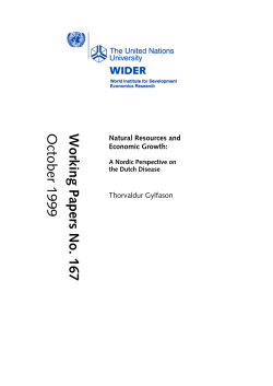 Natural resources and Economic Growth: A