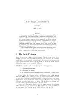 Blind Image Deconvolution