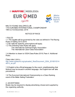 Notice Of Race - Euromed Regatta
