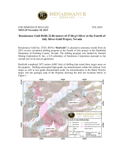 news release - Renaissance Gold Inc.