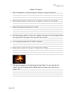 Chapter 17 Lesson 2 1. Why is flammability a chemical property
