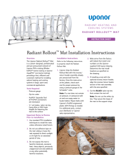 Radiant Rollout&trade; Mat Installation Instructions
