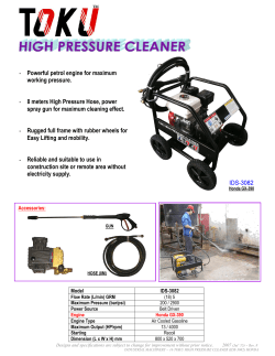 - Powerful petrol engine for maximum working pressure.