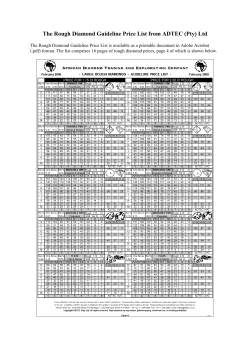 The Rough Diamond Guideline Price List from ADTEC (Pty) Ltd