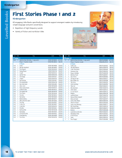 First Stories Phase 1 and 2