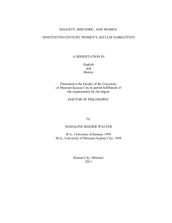 INSANITY, RHETORIC, AND WOMEN: NINETEENTH