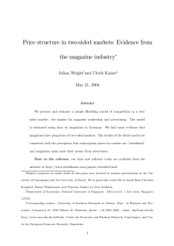 Price structure in two-sided markets: Evidence from the magazine