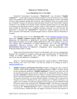 Merchant Terms of Use