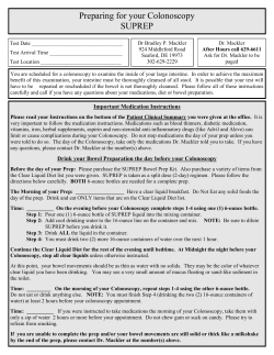 Preparing for your Colonoscopy SUPREP