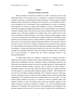 1 Chapter 3 Democratic indicators and trends Before proceeding to