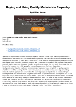 Buying and Using Quality Materials in Carpentry