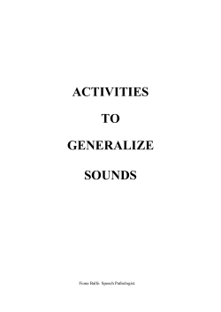 activities to generalize sounds