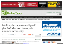 Public-private partnership will give 160 Madison teens paid summer