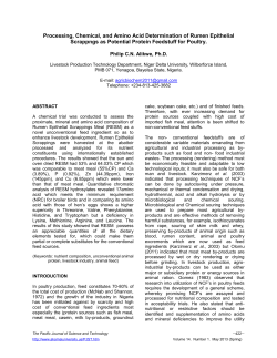 Processing, Chemical, and Amino Acid Determination of Rumen