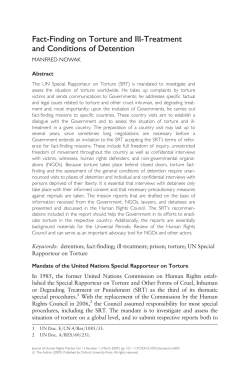 Fact-Finding on Torture and Ill-Treatment and Conditions of Detention