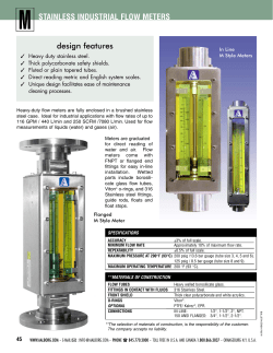 design features STAINLESS INDUSTRIAL FLOW METERS