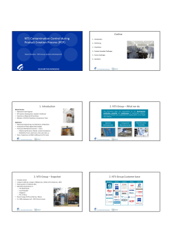 NTS Contamination Control during Product Creation Process