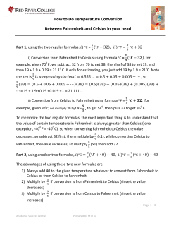 Temperature Conversion Between Fahrenheit and Celsius