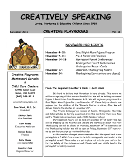 November 2016 Newsletter