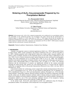 Sintering of Al2O3&ndash;Ceo2nanopowder Prepared by Co