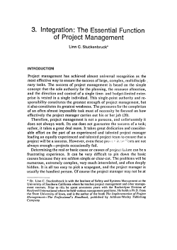 3. Integration: The Essential Function of Project