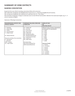 SUMMARY OF ZONE DISTRICTS