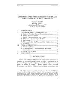 mixed signals: the roberts court and free speech in the 2009 term