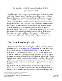 The Great Famine of 1315