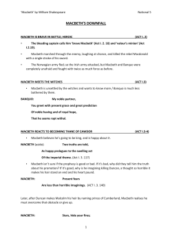 MACBETH`S DOWNFALL