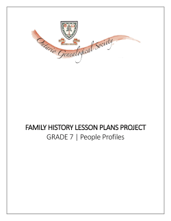 People Profiles - Ontario Genealogical Society