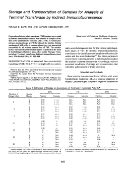 Storage and Transportation of Samples for Analysis of Terminal