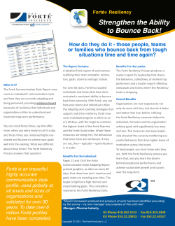 Strengthen the Ability to Bounce Back!