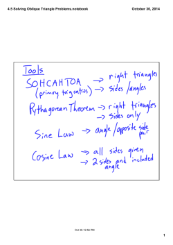4.5 Solving Oblique Triangle Problems.notebook