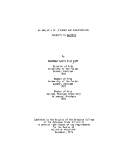 AN ANALYSIS OF LITERARY AND PHILOSOPHICAL