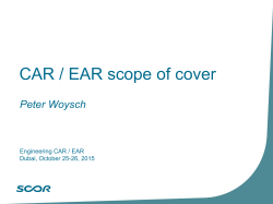 CAR / EAR scope of cover