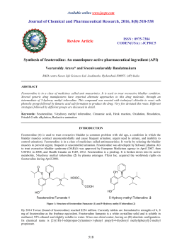 Synthesis of fesoterodine - Journal of Chemical and Pharmaceutical