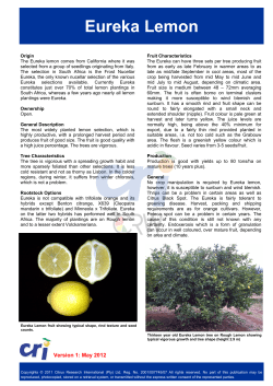 CGACC - Cultivar Fact Sheet - About The Citrus Resource Warehouse