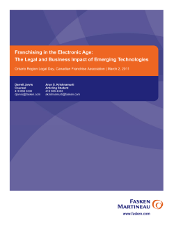 Franchising in the Electronic Age: The Legal and Business Impact of