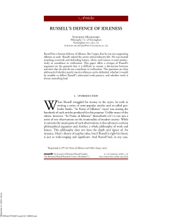 Russell`s Defence of Idleness