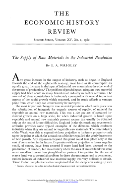 The Supply of Raw Materials in the Industrial Revolution